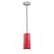 Access Lighting Glassn Glass Cylinder, LED Pendant, Brushed Steel Finish, Clear Red Glass 28033-3R-BS/CLRD - alternate 1